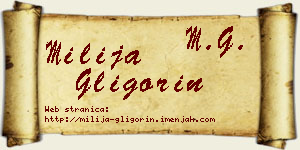 Milija Gligorin vizit kartica